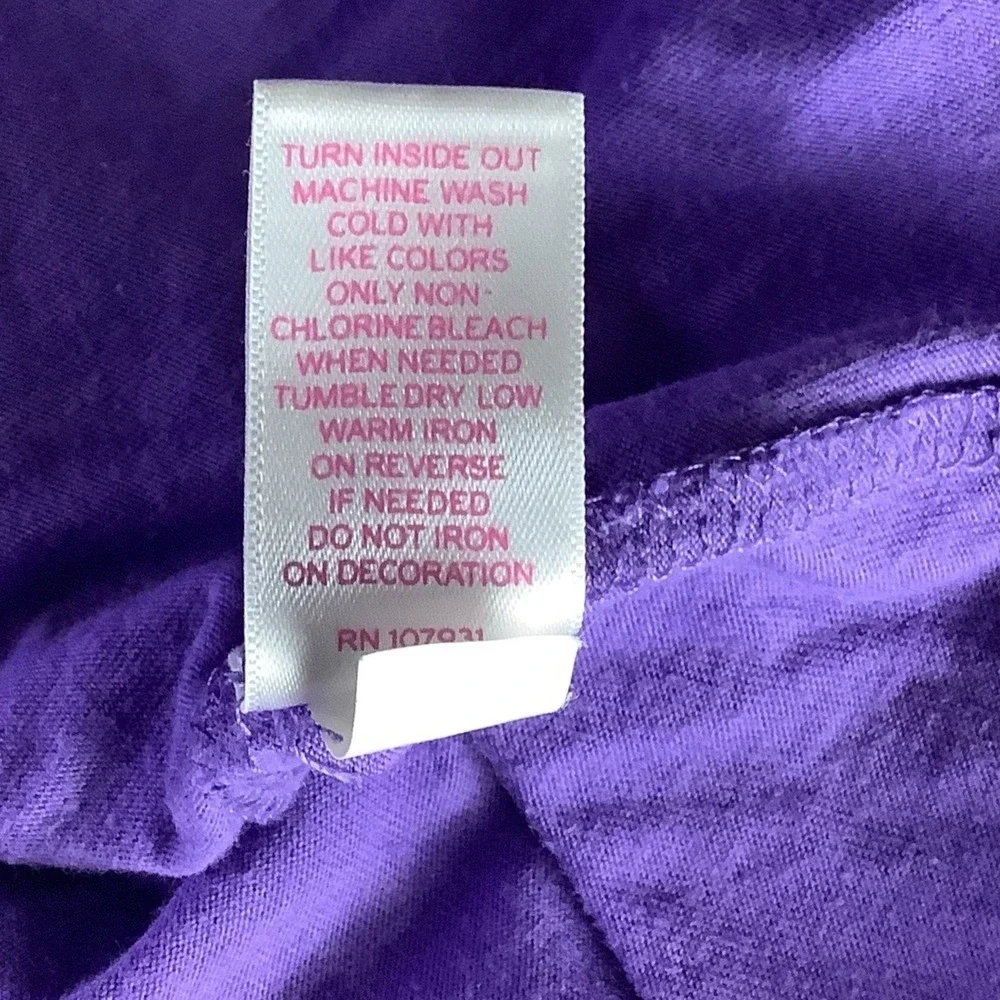 Justice Girls Long Sleeve Purple‎ Shirt Size 18 Sequined Front White Sleeves